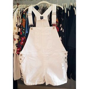 NWT GAP Denim White Short Overalls